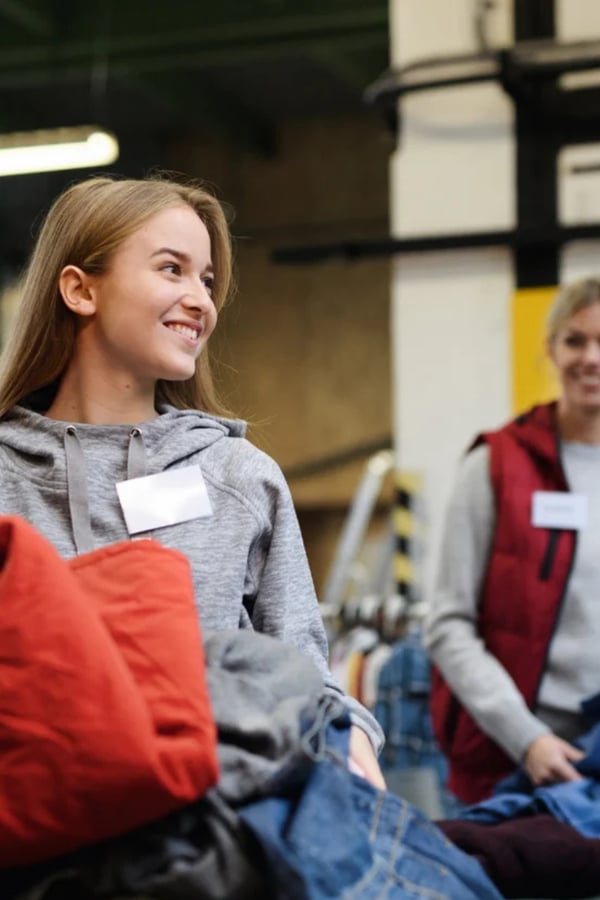 Donating clothes at Christmas