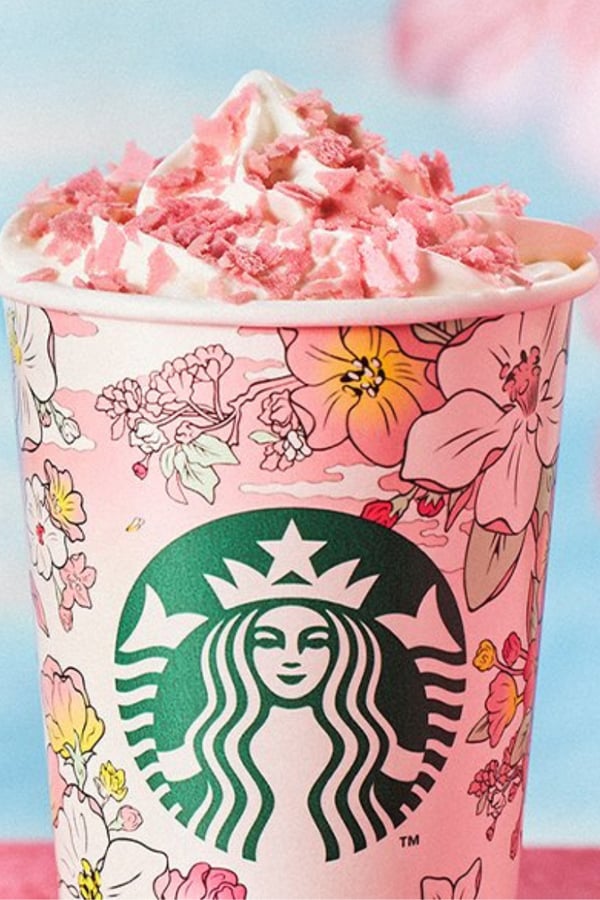 Starbucks' limited-edition sakura coffee drink.