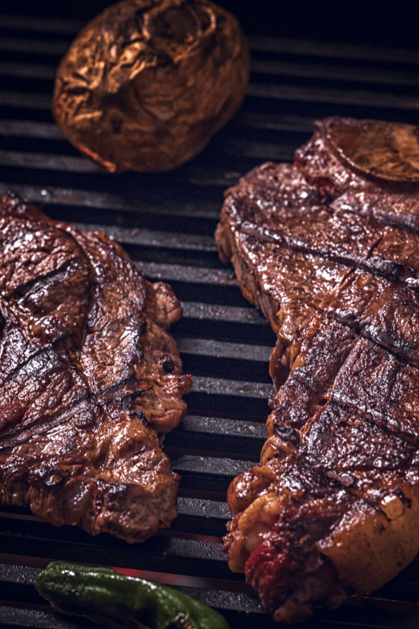 Meat grilling on a BBQ 