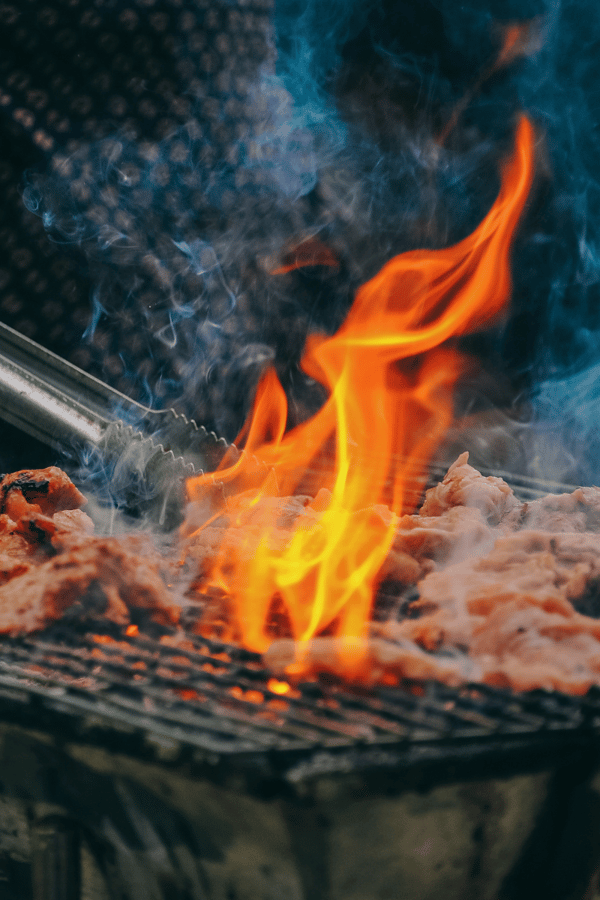 Lots of fire on a BBQ, which isn't what you want.