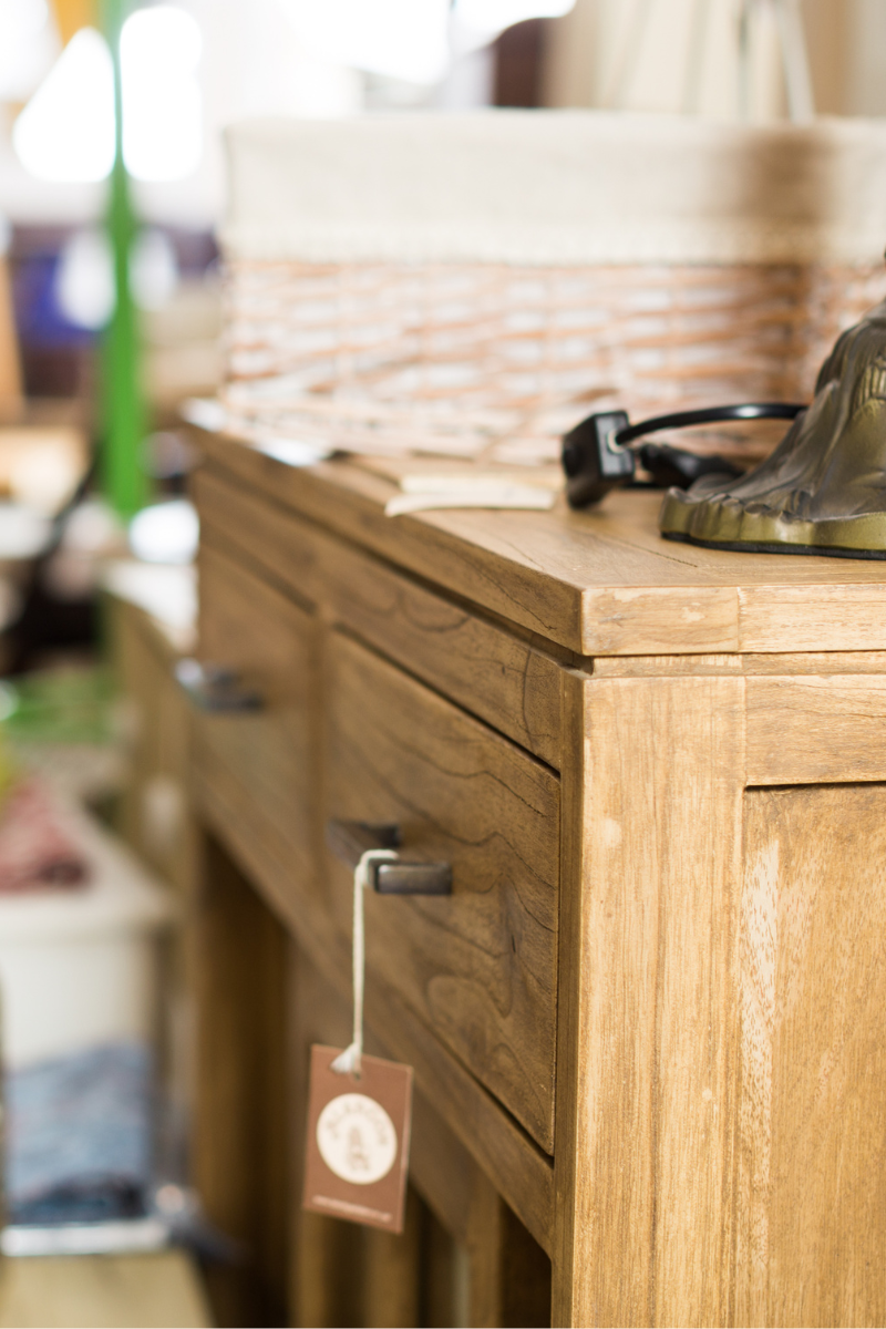 A antique wooden chest of drawers.