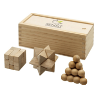 Brainiac 3-Piece Wooden Brain Teaser Set