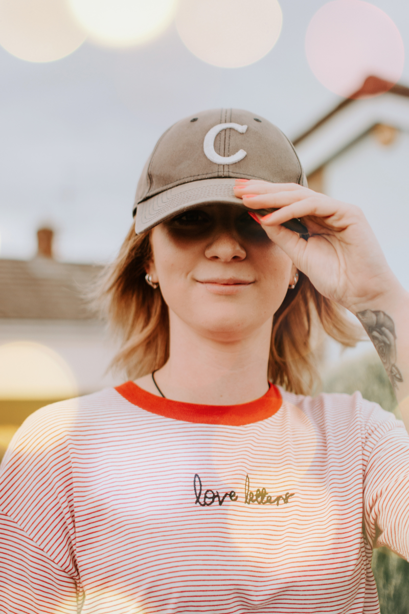 A branded promotional cap.