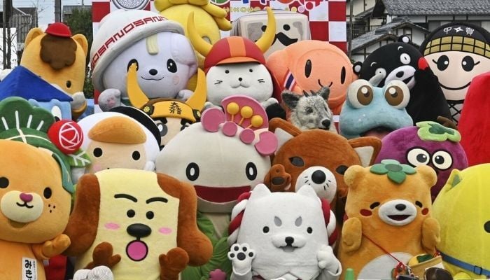 A large collection of Japanese mascots. 