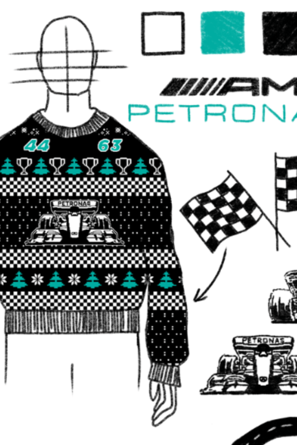 Notjust branded clothing christmas jumpers mercedes f1 merch spec