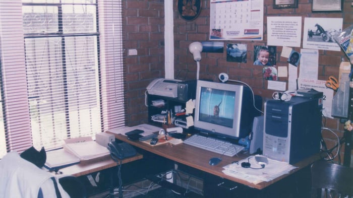 90s promotional merchandise 90s computer set up