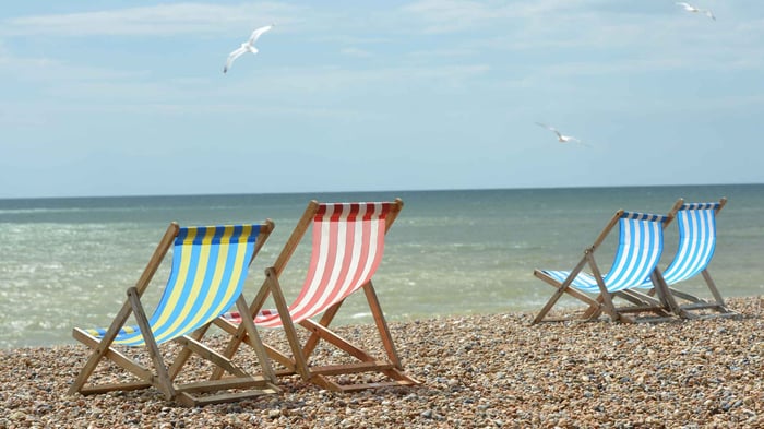 Beach chairs, Brighton, UK.