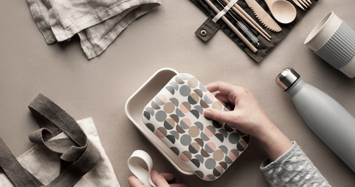 A collection of sustainable merchandise.