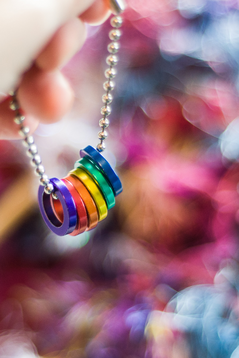 Rainbow rings to celebrate Pride.