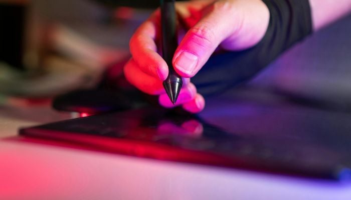 A graphic designer at work.