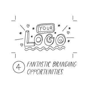 A black and white illustration of the text 'Your Logo Here'