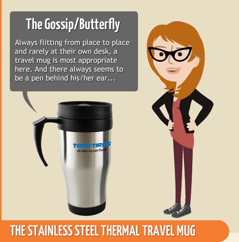 The Gossip or Butterfly - Stainless Steel Thermal Travel Mug