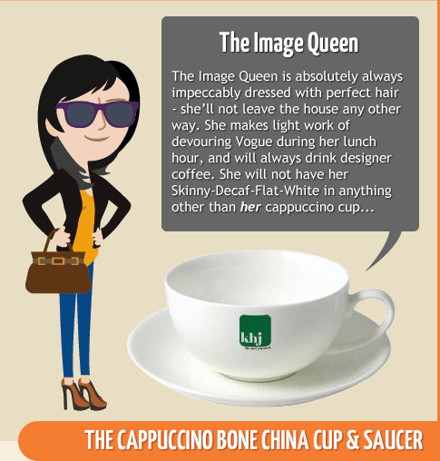 The Image Queen - Cappuccino Bone China Cup & Saucer